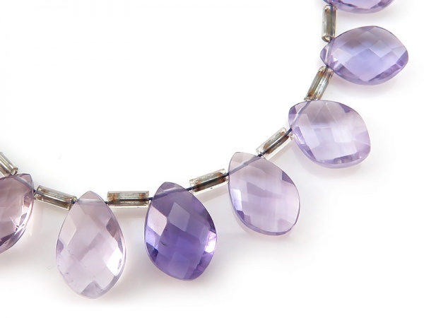 AA Amethyst Faceted Fancy Cut Briolettes 9-12mm (16)